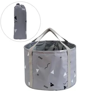 14L Collapsible Feet Bath Basin Soaking Bag for Kids, Portable Foot Spa Soak Tub Foldable Water Bucket for Travel Camping, Grey