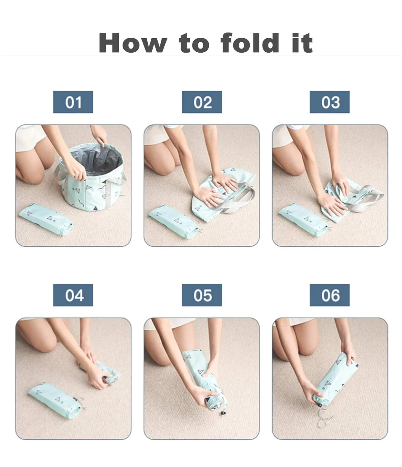 14L Collapsible Feet Bath Basin Soaking Bag for Kids, Portable Foot Spa Soak Tub Foldable Water Bucket for Travel Camping, Grey