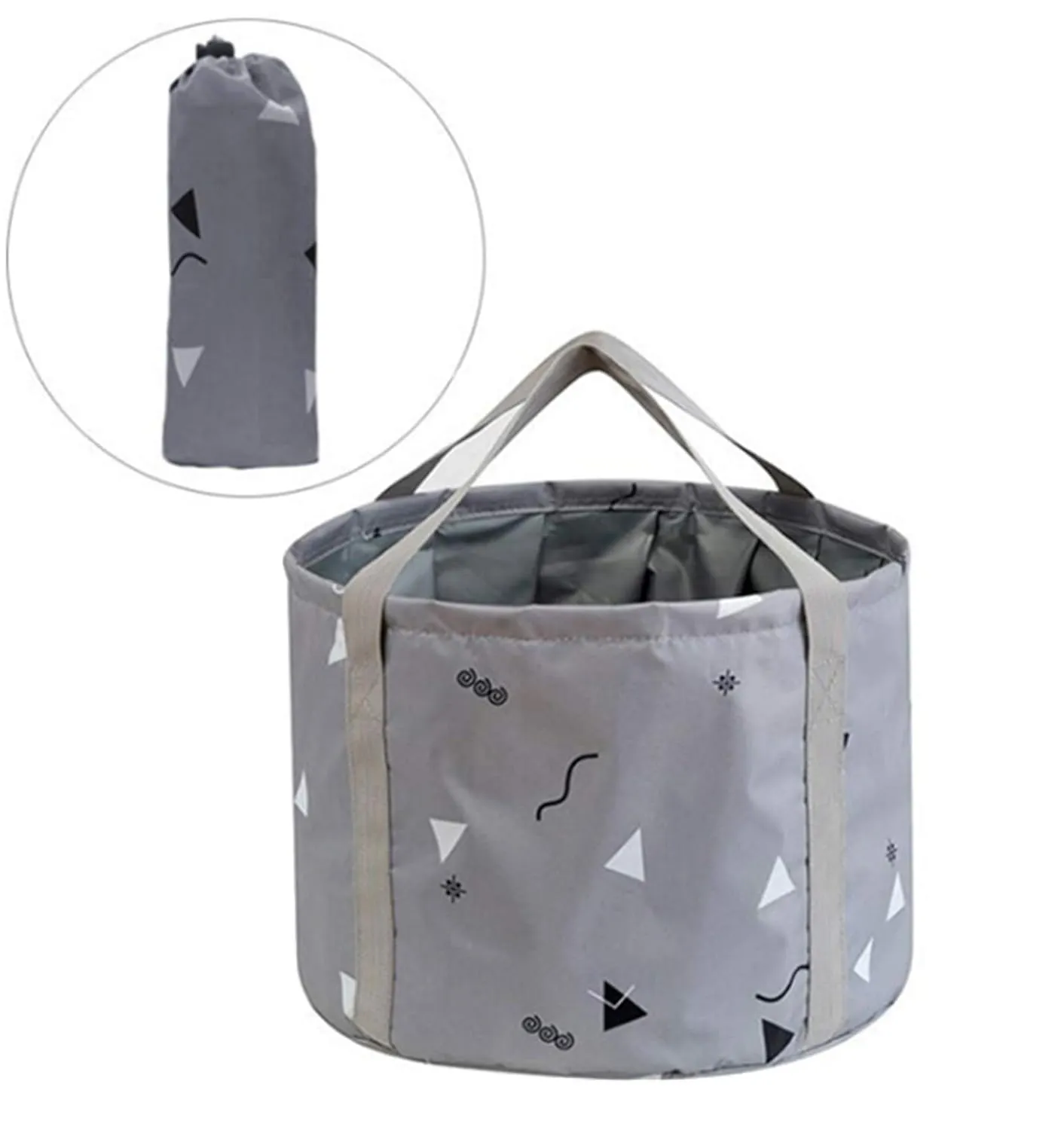 14L Collapsible Feet Bath Basin Soaking Bag for Kids, Portable Foot Spa Soak Tub Foldable Water Bucket for Travel Camping, Grey