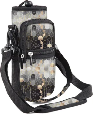 25/32/40/64oz Water Bottle Bag Holder Carrier-Insulated Crossbody Sling Case Sleeve with Strap & Pockets for Men Women Gym Cycling Travel Walking Hiking Camping