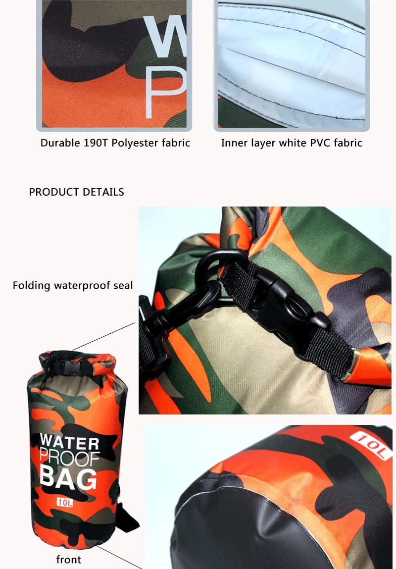 30L Waterproof Swimming Bag Dry Sack Camouflage Colors Fishing Boating Kayaking Storage Drifting Rafting Bag 2L 5L 10L 15L XAZ9
