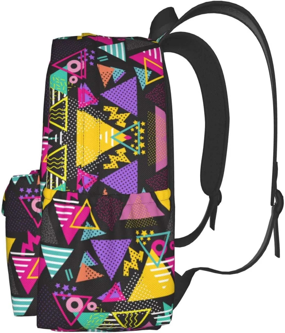 80S 90S Geometric Backpack School Bag Lightweight Bookbag Casual Daypack for Girls Boys Kids Women Men Travel Laptop 16 Inch