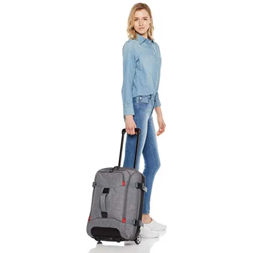 Amazon Basics Rolling Travel Duffel Bag Luggage with Wheels, Small, Grey