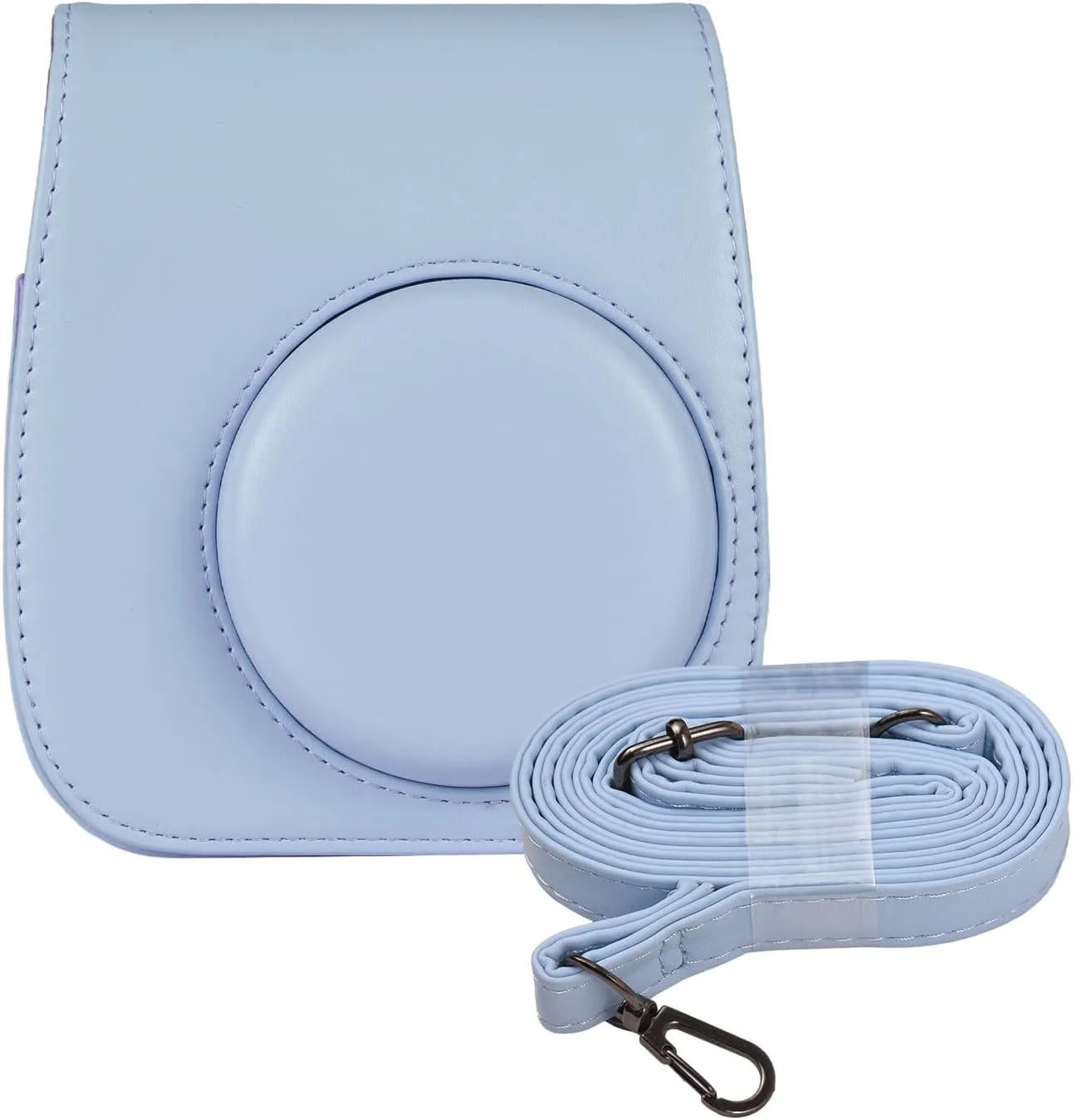 Andoer Instant Camera Storage Case PU Leather Magnetic Buckle with Shoulder Strap Compatible with Fujifilm Instax Mini 12/11/9/8, Blue