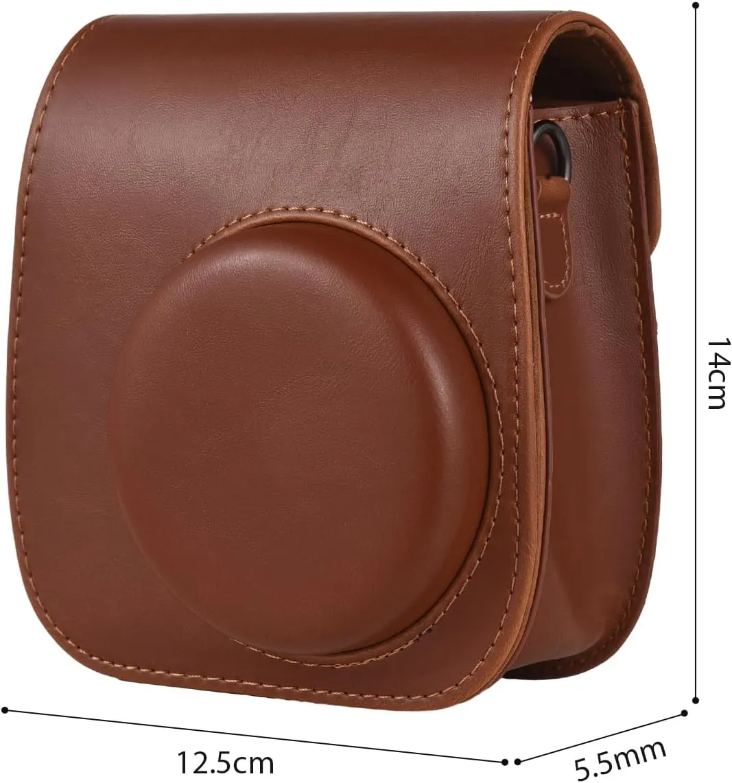 Andoer Instant Camera Storage Case PU Leather Magnetic Buckle with Shoulder Strap Compatible with Fujifilm Instax Mini 12/11/9/8, Blue