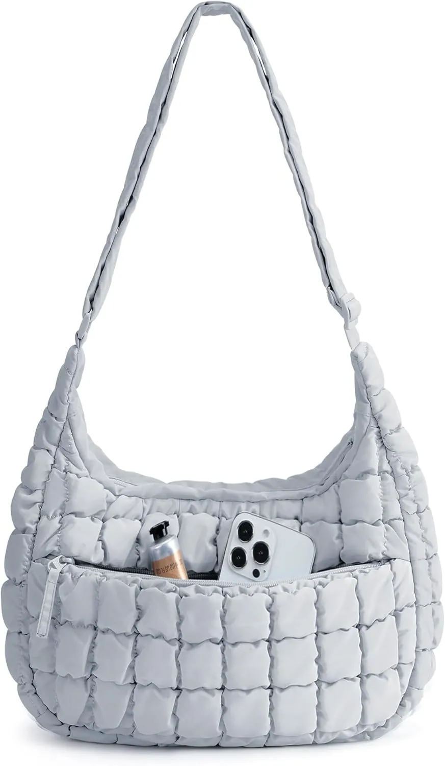 BAGSMART Quilted Puffy Crossbody Bag for Women, Small Cute Hobo Shoulder Purse Soft Fluffy Handbag for Daily Use