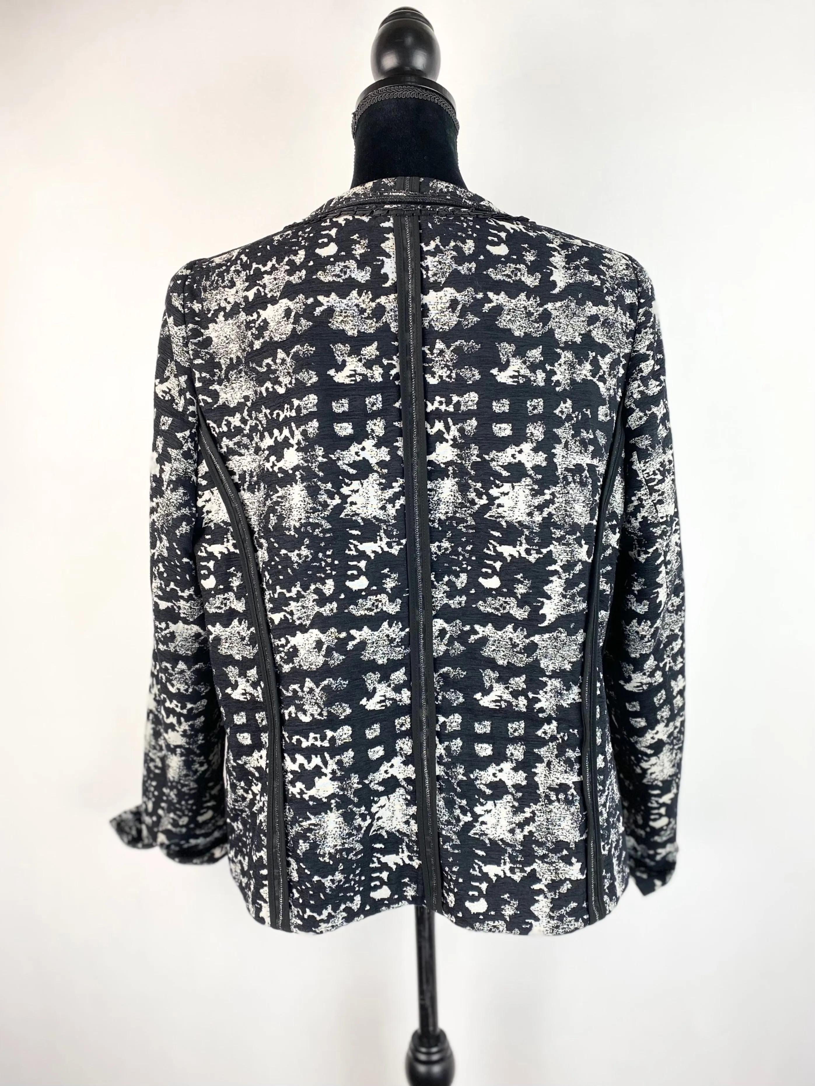 Basler Cream & Black Patterned Blazer - AU12-16