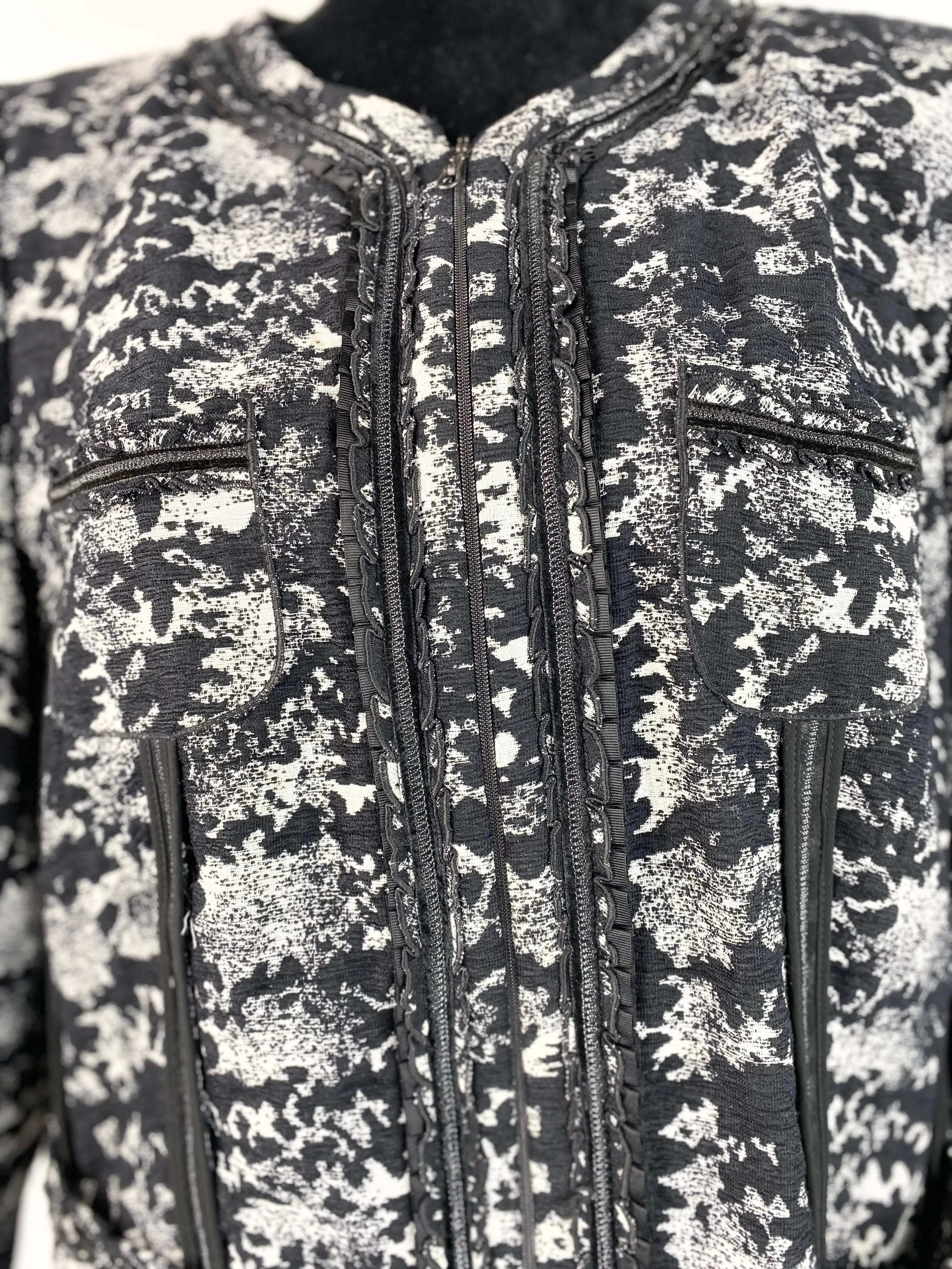 Basler Cream & Black Patterned Blazer - AU12-16