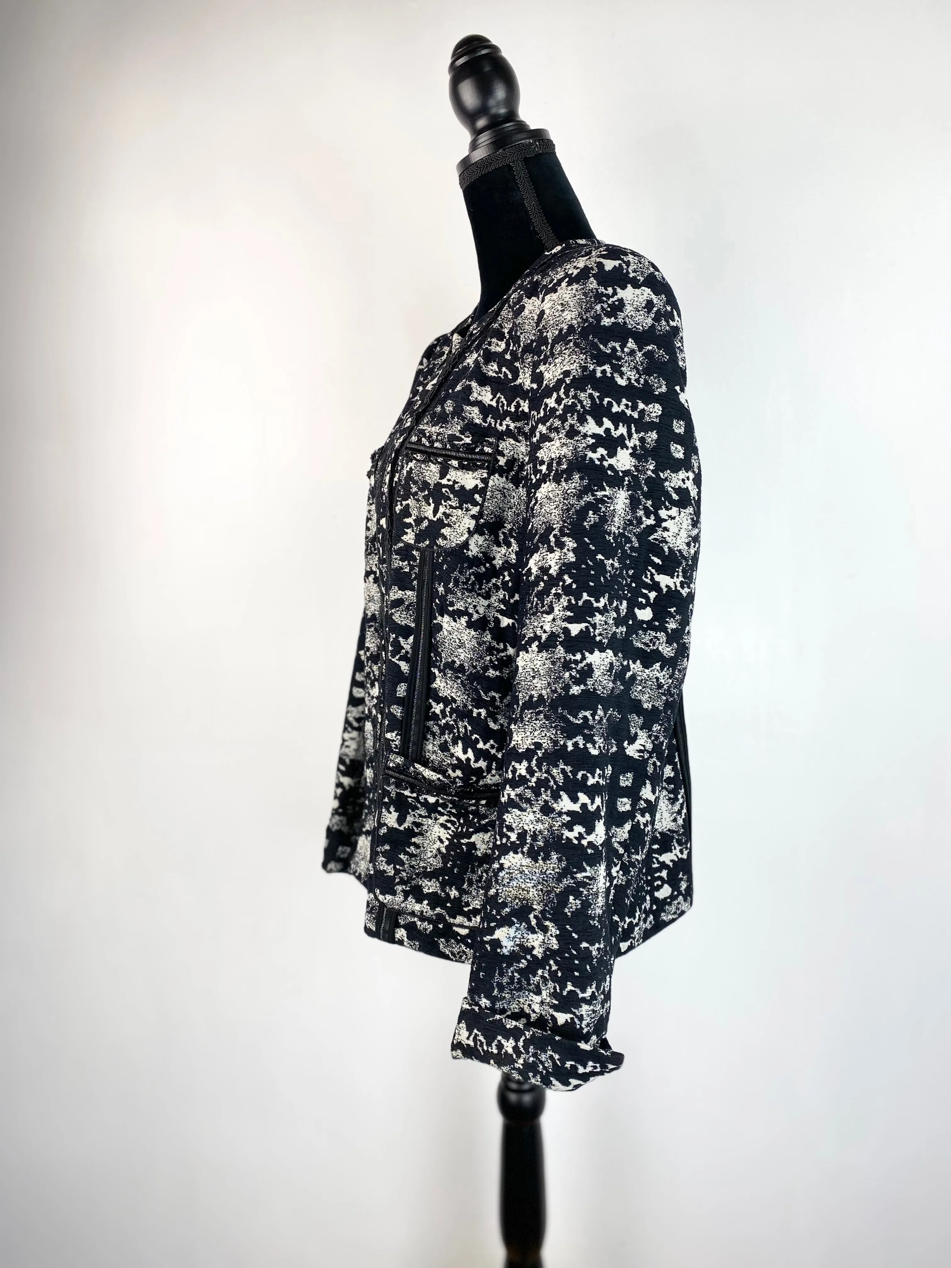 Basler Cream & Black Patterned Blazer - AU12-16