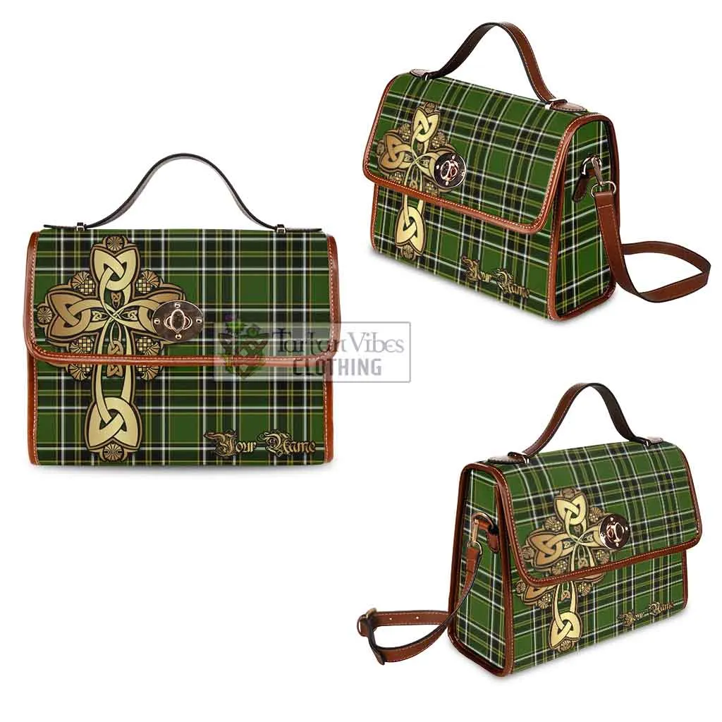 Birmingham Tartan Waterproof Canvas Bag Golden Thistle Celtic Cross Style