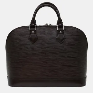 Black Epi Leather Alma Satchel