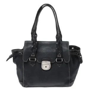 Black Leather Small Satchel