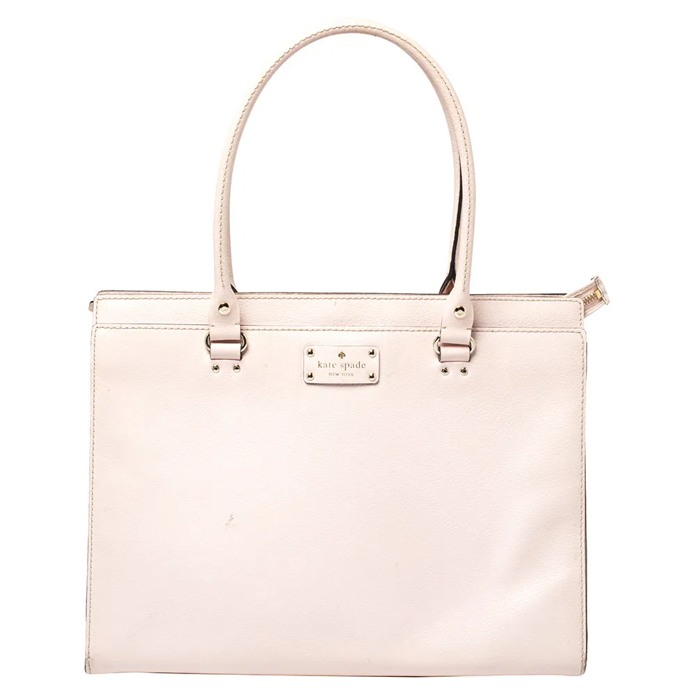 Blush Pink Leather Satchel