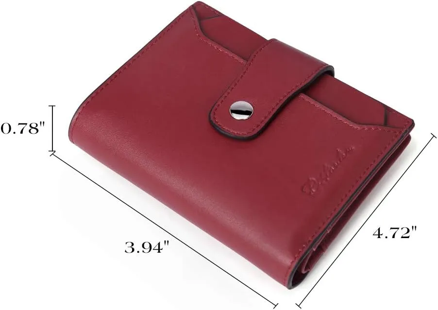 BOSTANTEN Women Leather Wallet RFID Blocking Small Bifold Zipper Pocket Wallet Card Case Purse with ID Window