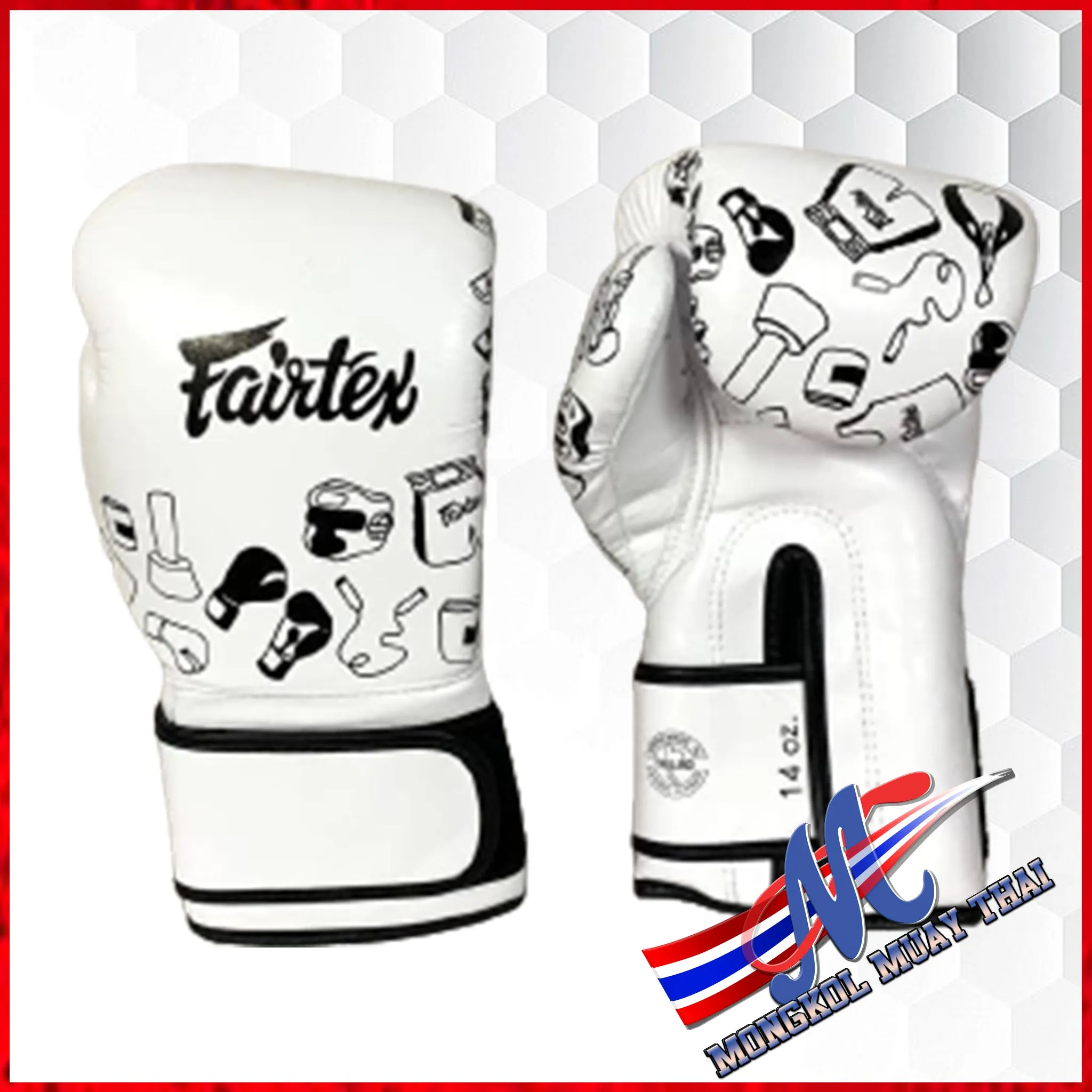 Boxing gloves Fairtex BGV14W Graffiti 14Oz