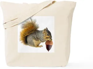 CafePress Squirrel Eating Acorn Tote Bag Reusable Natural Beige Canvas Shopping Bag