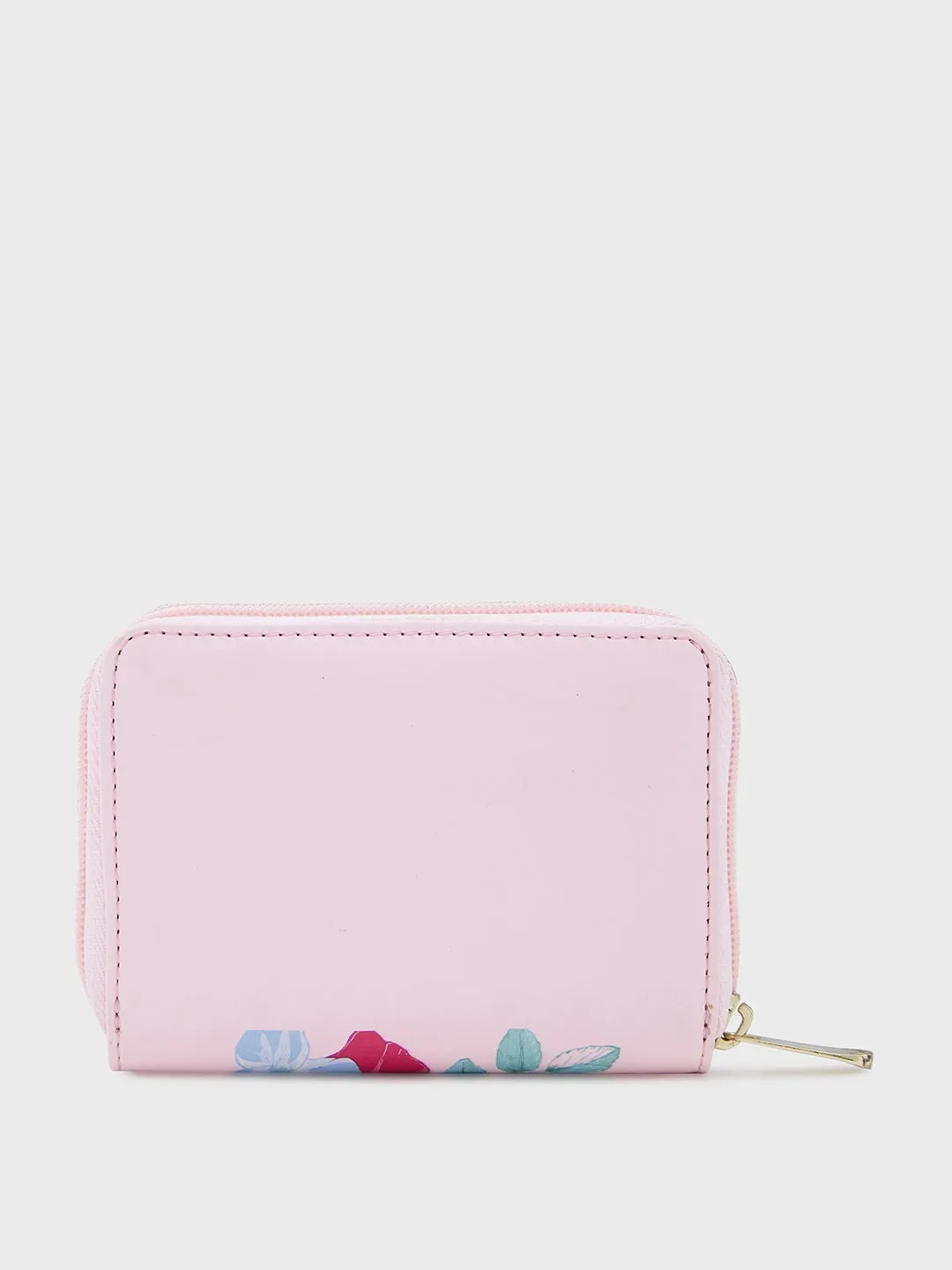 Caprese Shanaya Zip Around Printed Wallet Small Pink