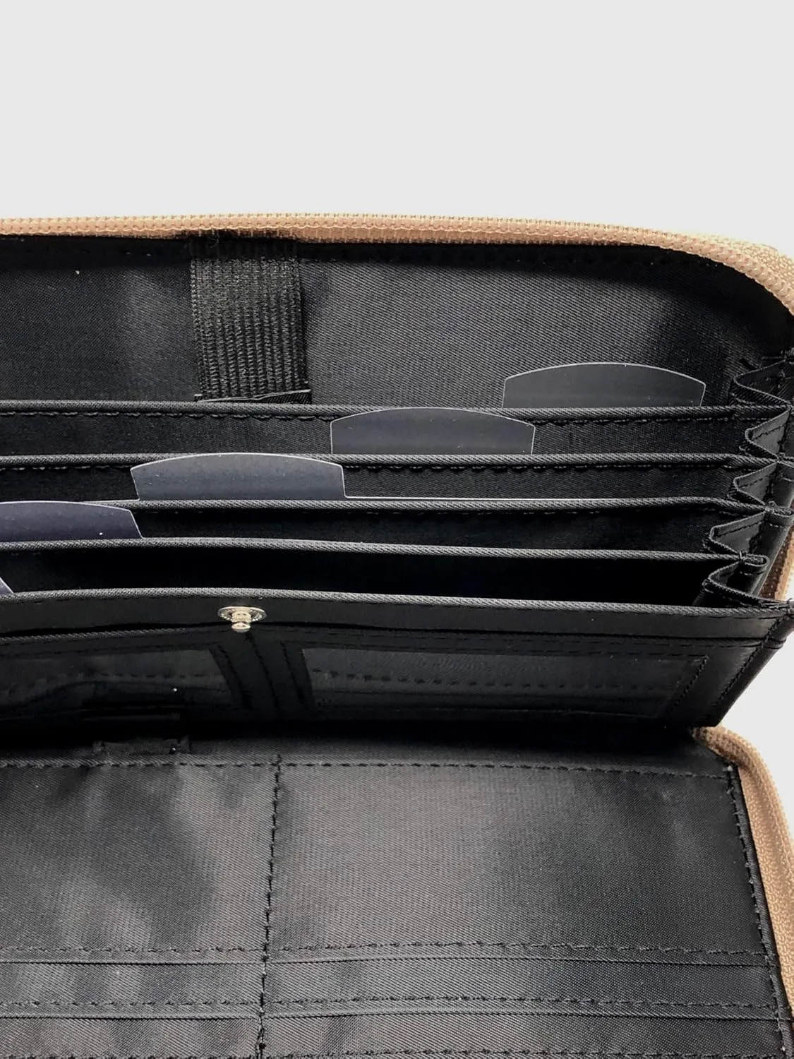 Cash Budgeting Wallet (Camel), Zip Around, Accordion File System, Wristlet Strap, Women's Wallet