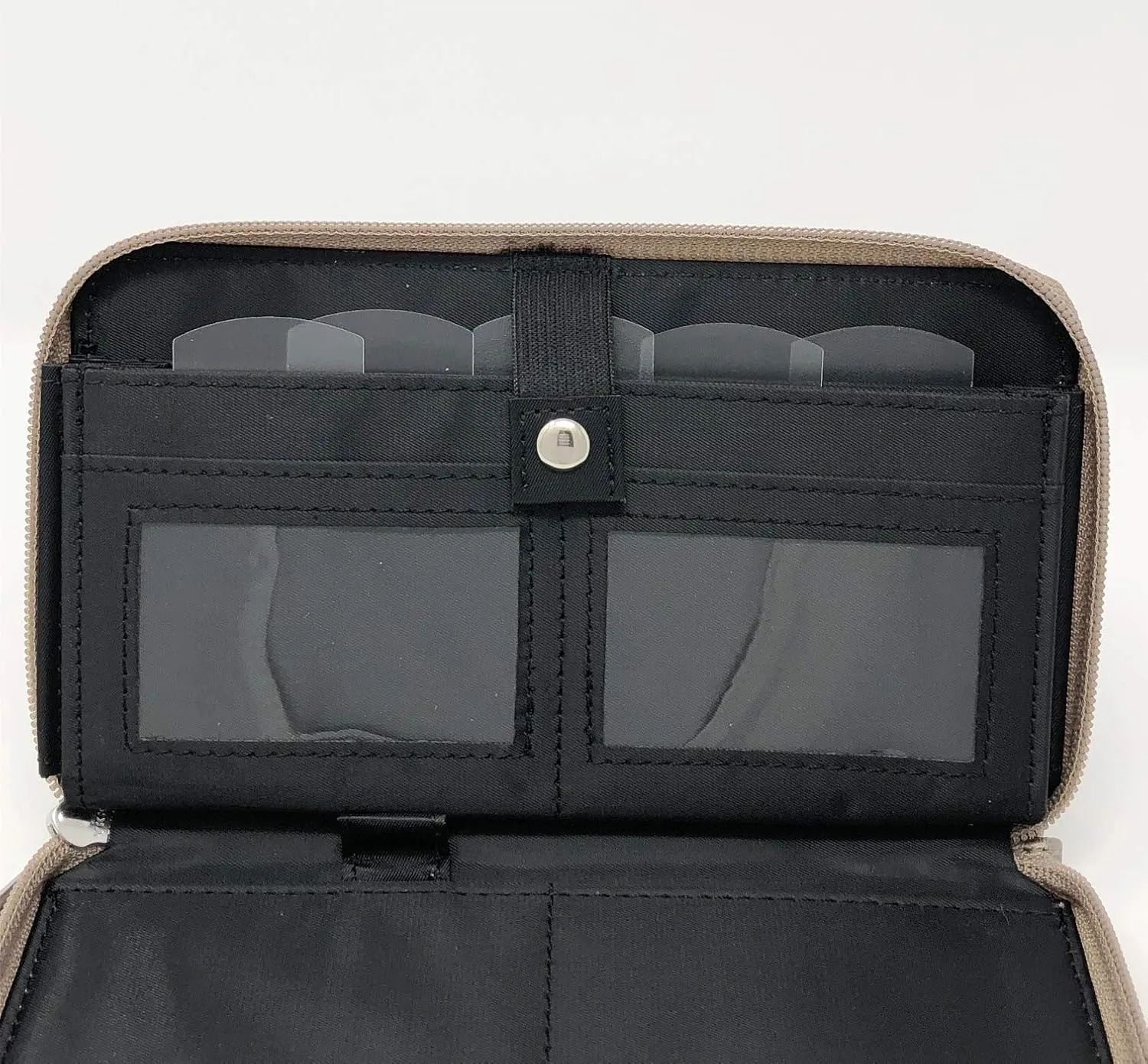 Cash Budgeting Wallet (Camel), Zip Around, Accordion File System, Wristlet Strap, Women's Wallet