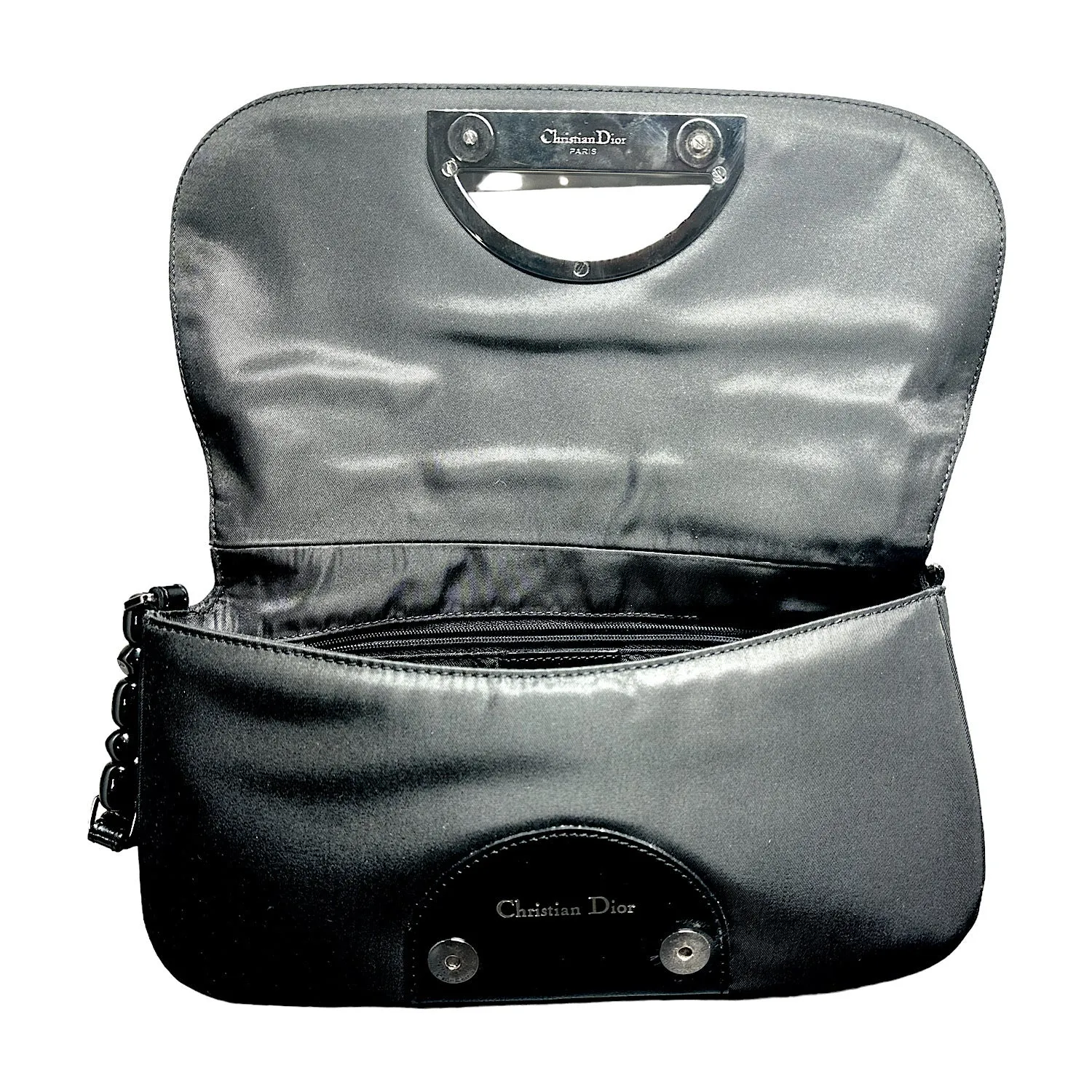 Christian Dior Nylon Malice Baguette Black Clutch