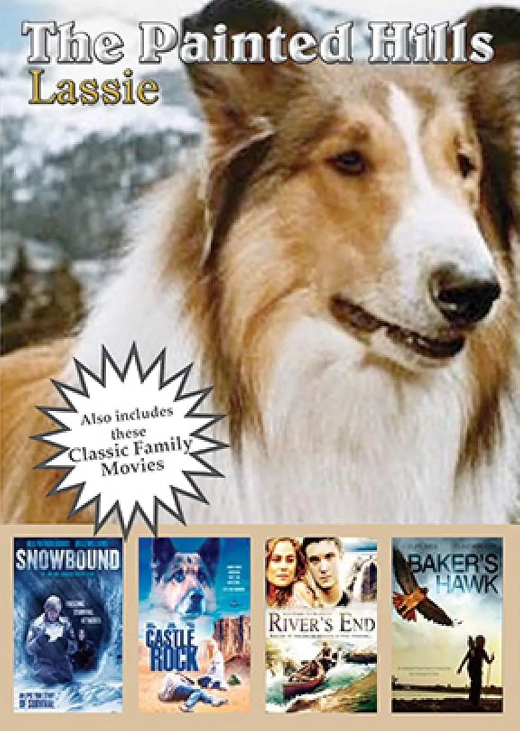 Classics 5-movie pack includes Lassie: The Painted Hills, Snowbound, Castle Rock, River's End, and Baker's Hawk