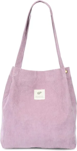 Cloele Corduroy Tote Bag for Women Cute Tote Bag with Inner Pocket for College Work Beach Grocery