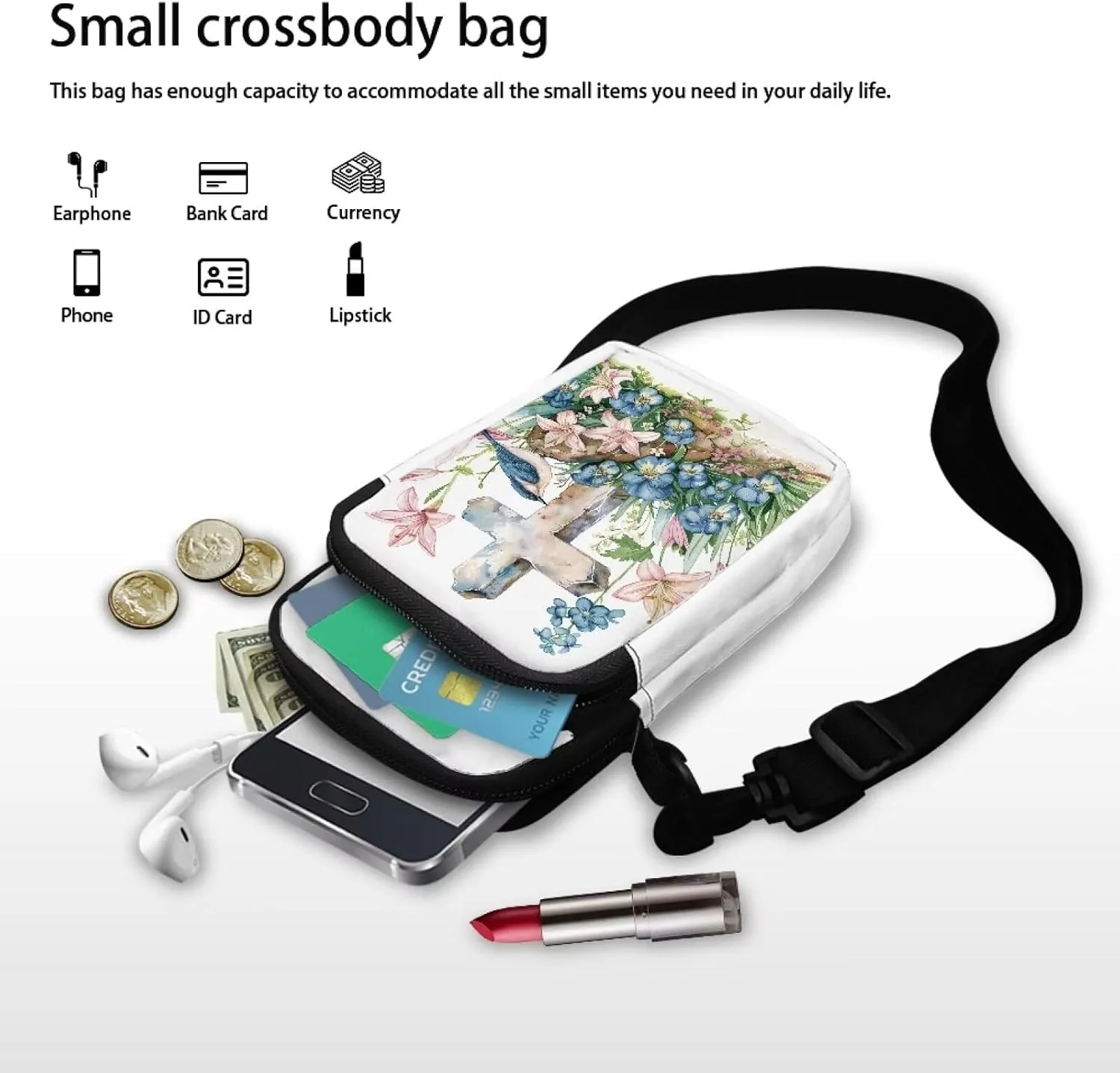 Crossbody Purse Bag for Women Fashion Phone Purses with Crossbody Strap for Hiking Traveling