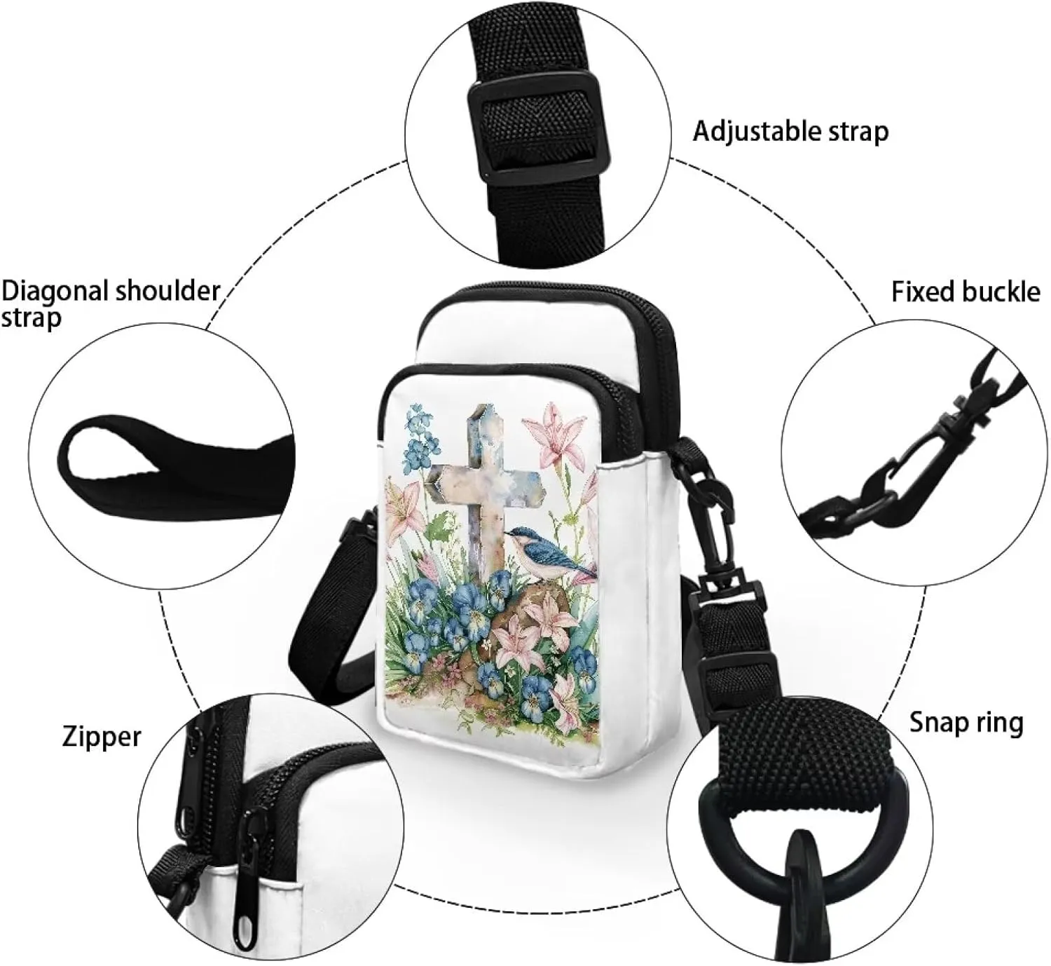 Crossbody Purse Bag for Women Fashion Phone Purses with Crossbody Strap for Hiking Traveling