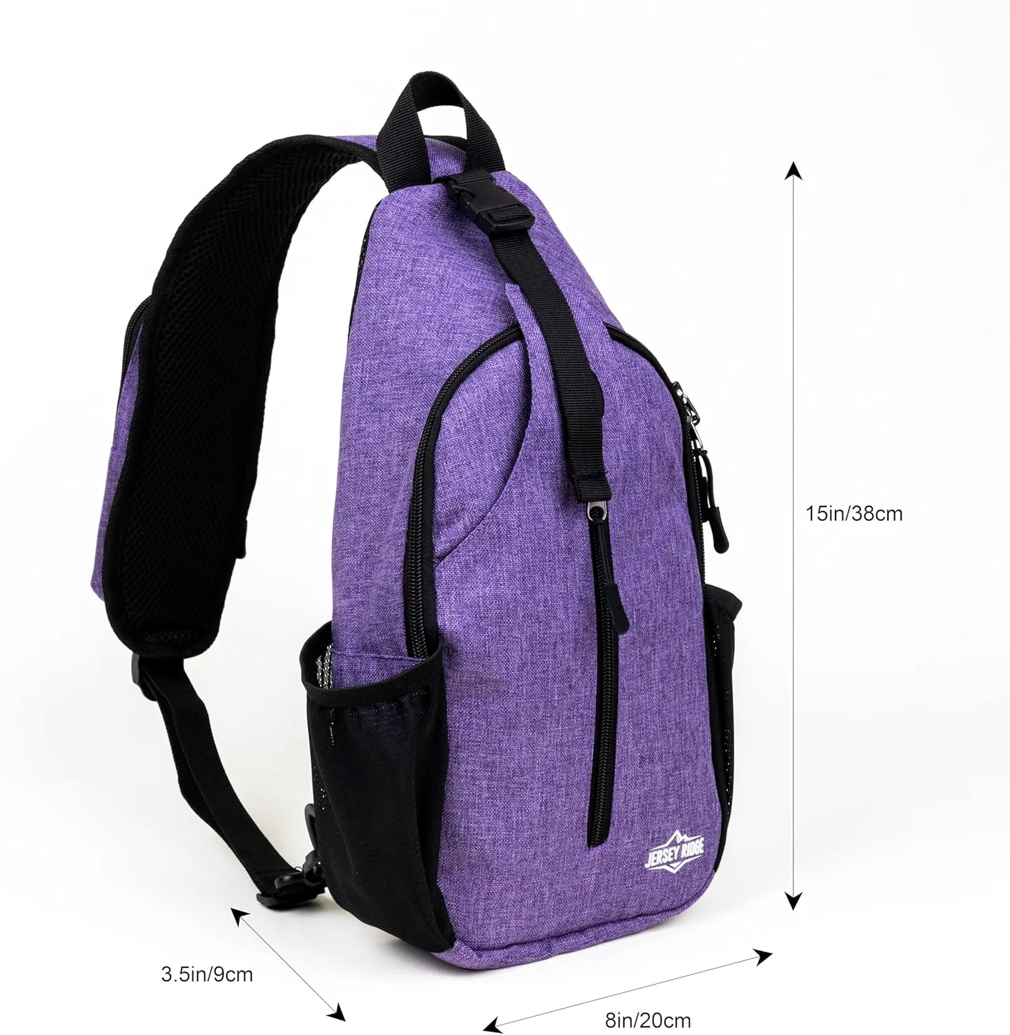 Crossbody Sling Bag  Anti-Theft Carryall Daypack Backpack with Adjustable Chest Strap for Travel or Hiking (Purple)