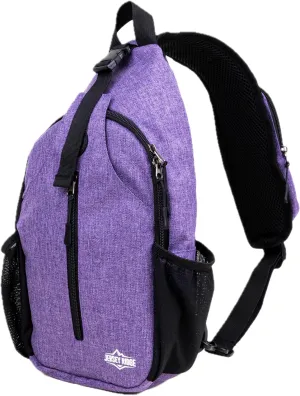 Crossbody Sling Bag  Anti-Theft Carryall Daypack Backpack with Adjustable Chest Strap for Travel or Hiking (Purple)