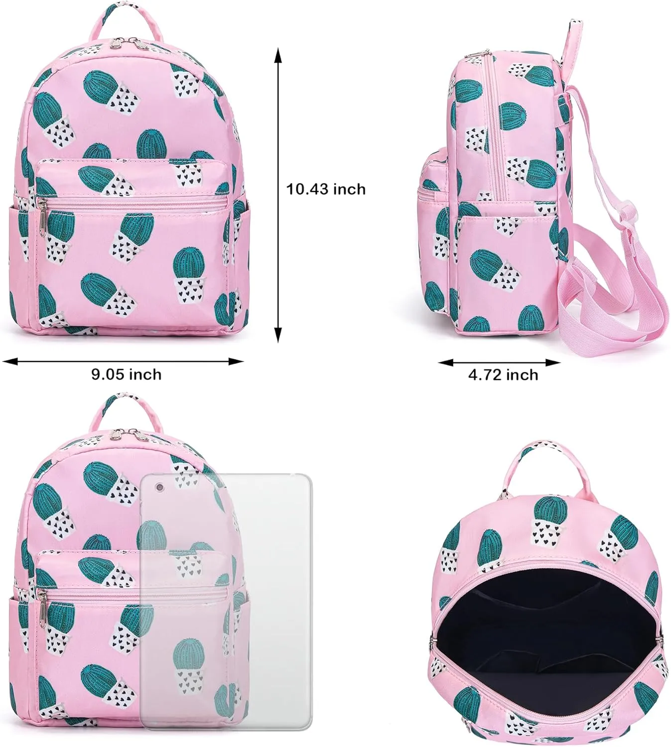 Cute mini pack bag backpack for grils children and adult (Pink cactus)