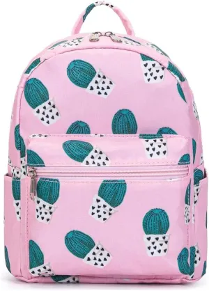 Cute mini pack bag backpack for grils children and adult (Pink cactus)