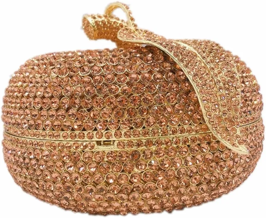 DJBM Sparkly Apple Rhinestone Evening Clutch Women Luxury Fruit Crystal Handbags Diamond Purses for Party Wedding Prom