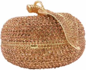 DJBM Sparkly Apple Rhinestone Evening Clutch Women Luxury Fruit Crystal Handbags Diamond Purses for Party Wedding Prom