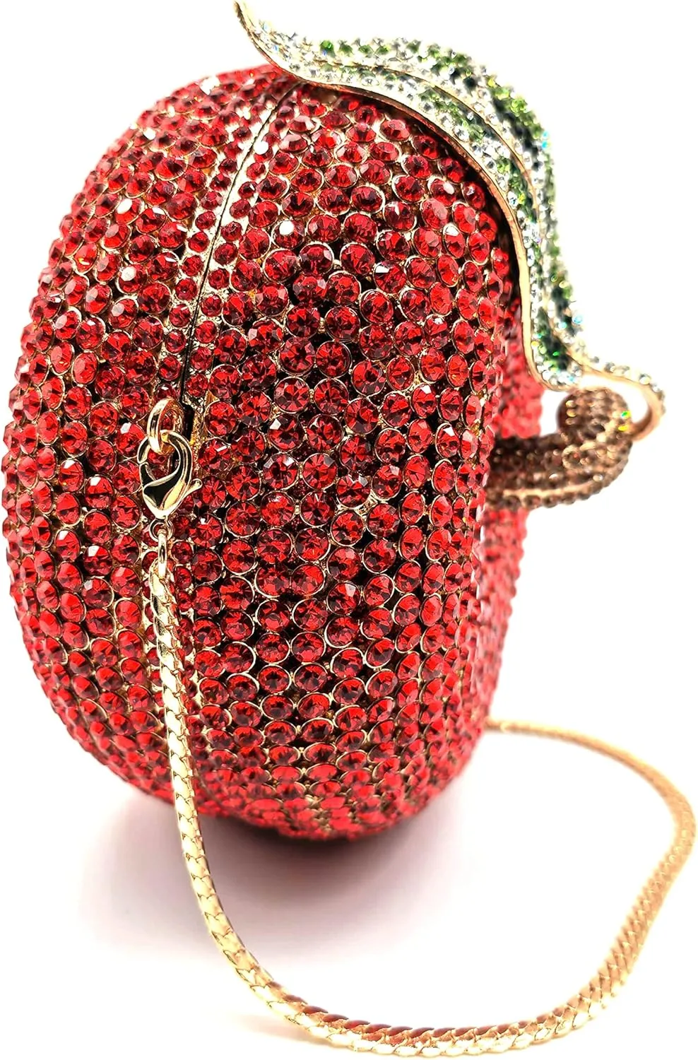 DJBM Sparkly Apple Rhinestone Evening Clutch Women Luxury Fruit Crystal Handbags Diamond Purses for Party Wedding Prom