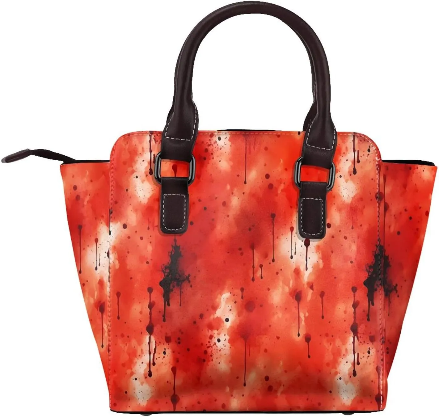 DWomen's Pu Leather Handbag Rivet Shoulder Bag Fashion Studded Top Handle Satchel Crossbody Tote Bag Punk Bag Purse