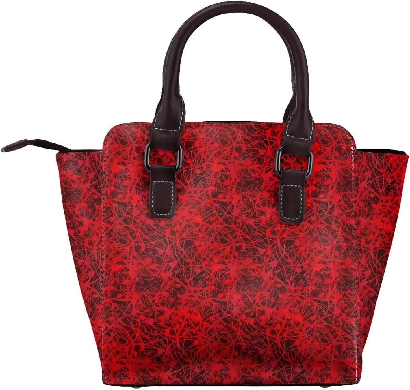 DWomen's Pu Leather Handbag Rivet Shoulder Bag Fashion Studded Top Handle Satchel Crossbody Tote Bag Punk Bag Purse