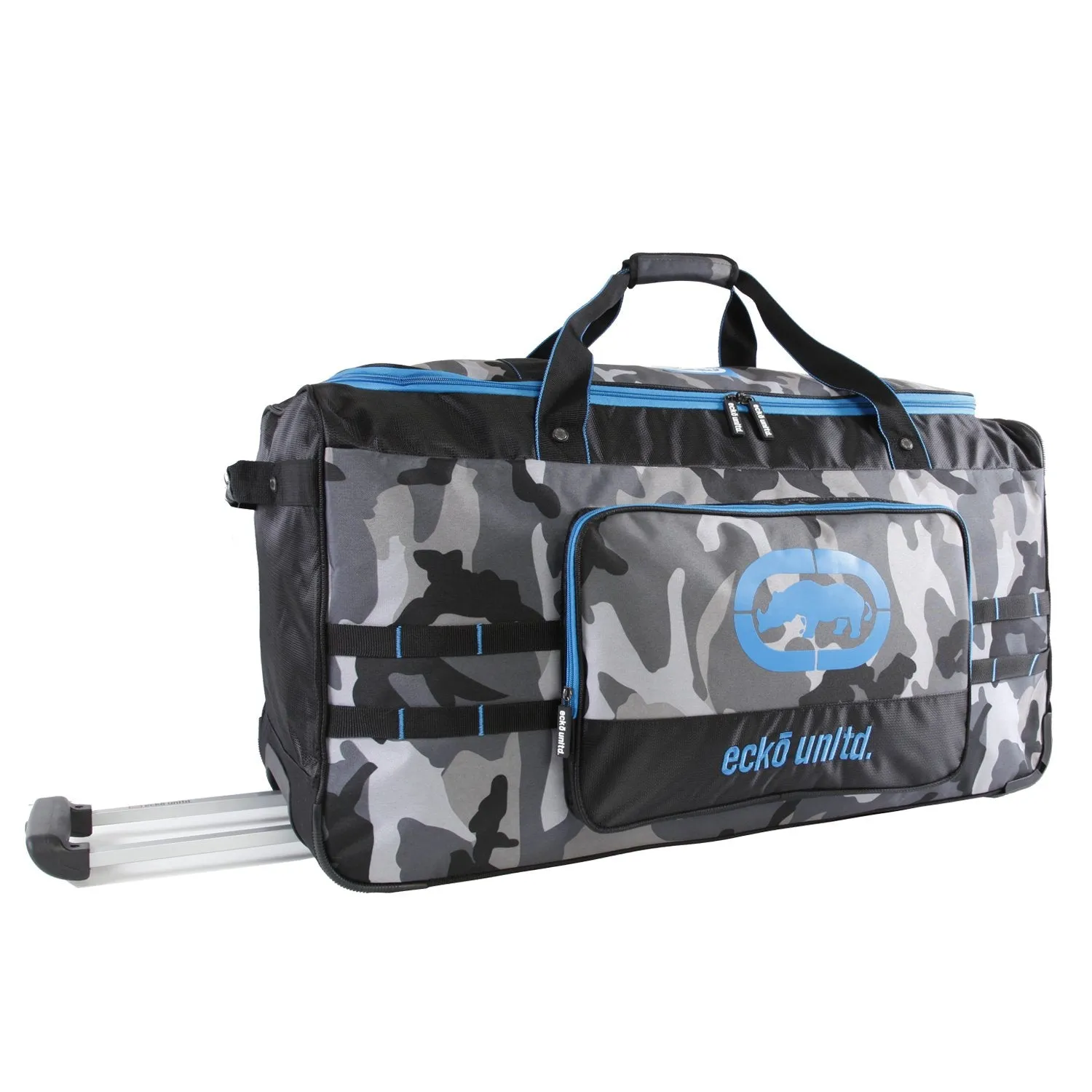 Ecko Unltd. Men's United 32" Large Rolling Duffel Bag, Camo/Red/Blue One Size