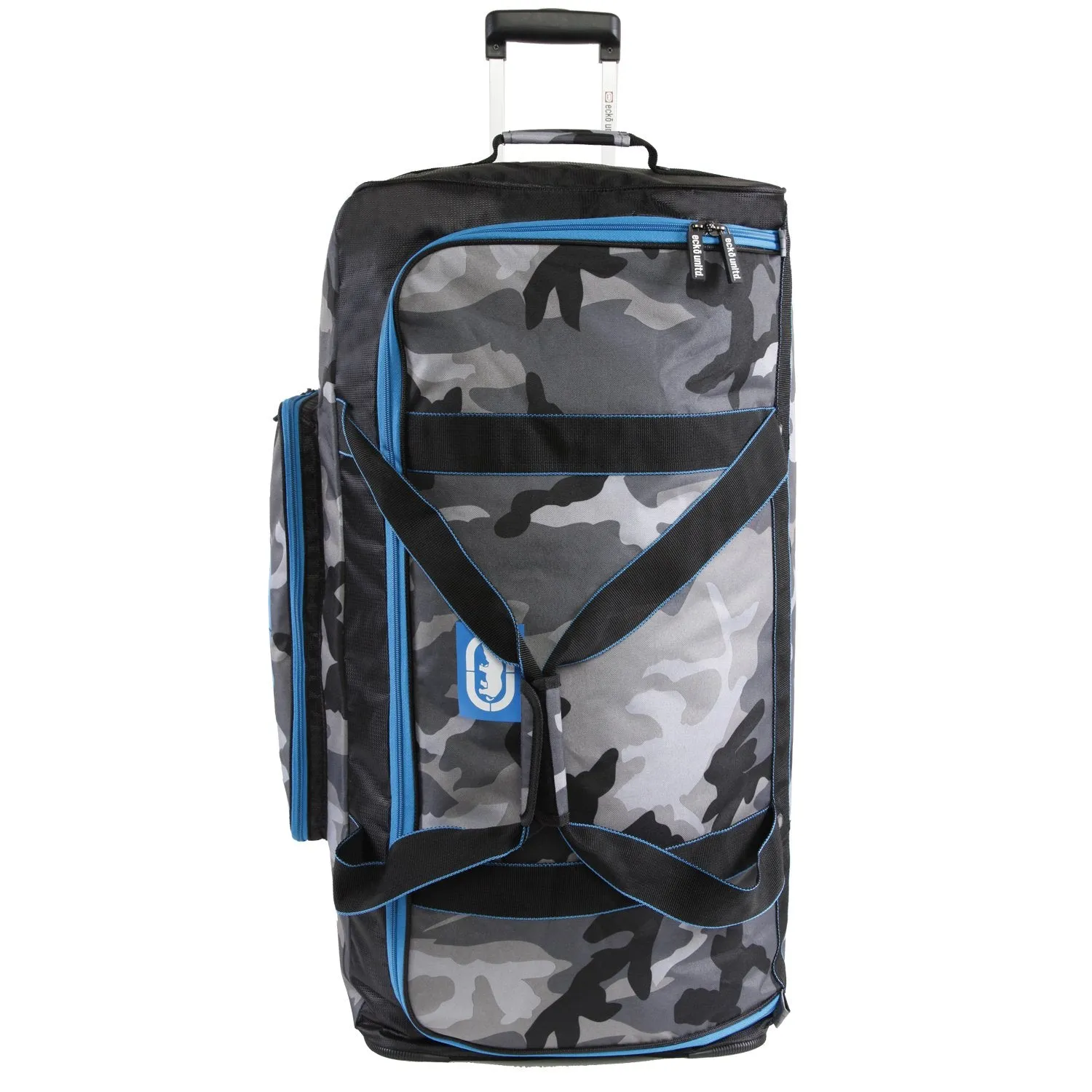 Ecko Unltd. Men's United 32" Large Rolling Duffel Bag, Camo/Red/Blue One Size