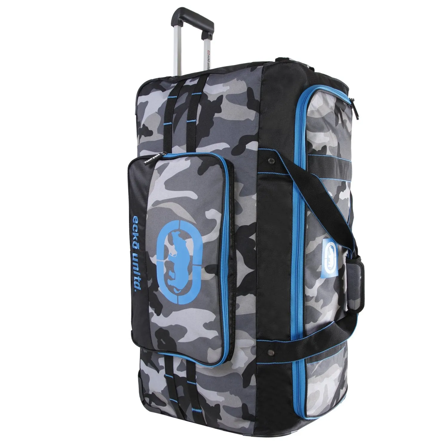 Ecko Unltd. Men's United 32" Large Rolling Duffel Bag, Camo/Red/Blue One Size