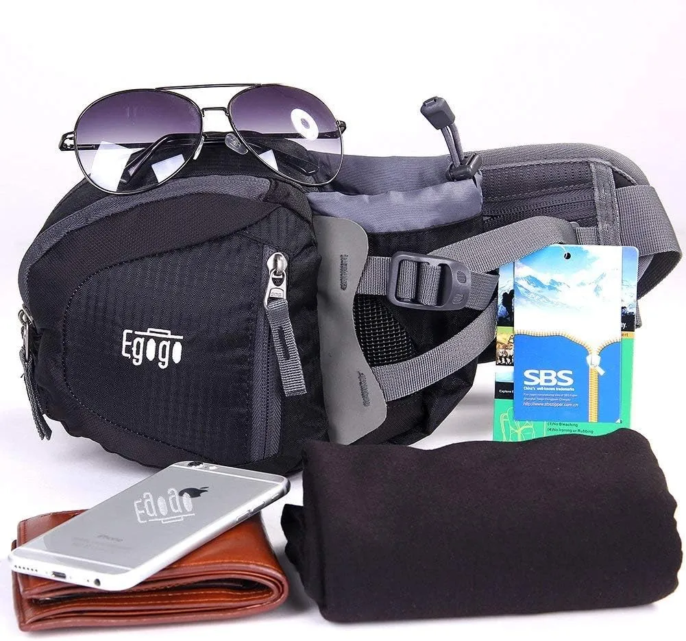 EGOGO Travel Sport Waist Pack Fanny Pack Bum Bag Hiking Bag with Water Bottle Holder S2209
