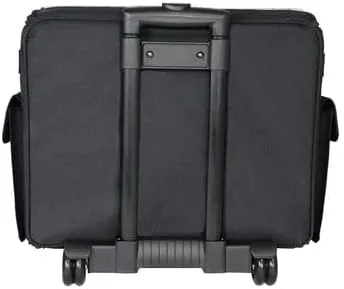 Everything Mary Collapsible Rolling Sewing Machine Tote - Premium Polyester Construction - Universal Fit - Portable with Dual Wheels and Telescoping Handle - Black