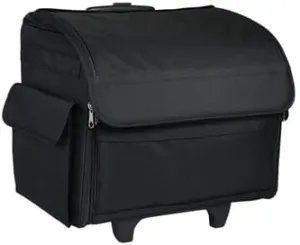 Everything Mary Collapsible Rolling Sewing Machine Tote - Premium Polyester Construction - Universal Fit - Portable with Dual Wheels and Telescoping Handle - Black