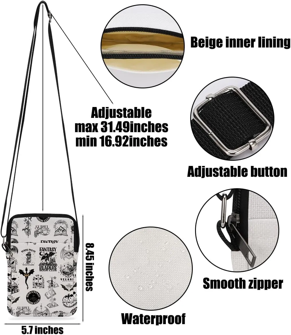 Fantasy Novel Cross Body Bag Magic Mouse Wizard Stuff Phone Bag Book Lovers Gifts Preppy Anime Shoulder Bag