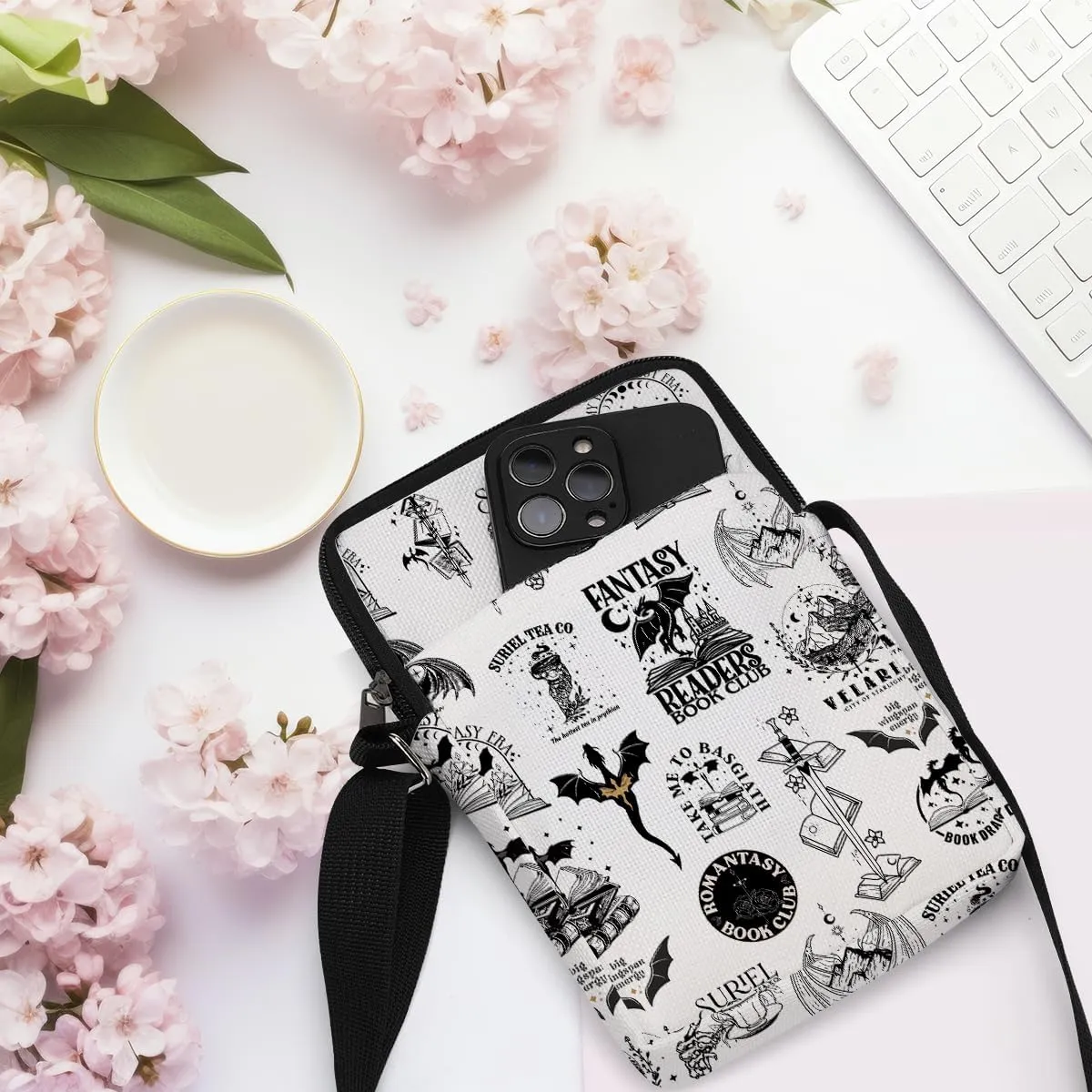 Fantasy Novel Cross Body Bag Magic Mouse Wizard Stuff Phone Bag Book Lovers Gifts Preppy Anime Shoulder Bag