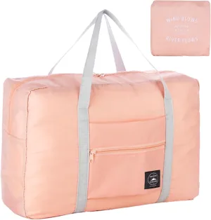 Foldable Travel Duffel Bag Tote Carry on Luggage Bag Spirit Airlines Personal item Sports Gym Bag Water Resistant Weekender Overnight Bags for Women and Men (Pink)