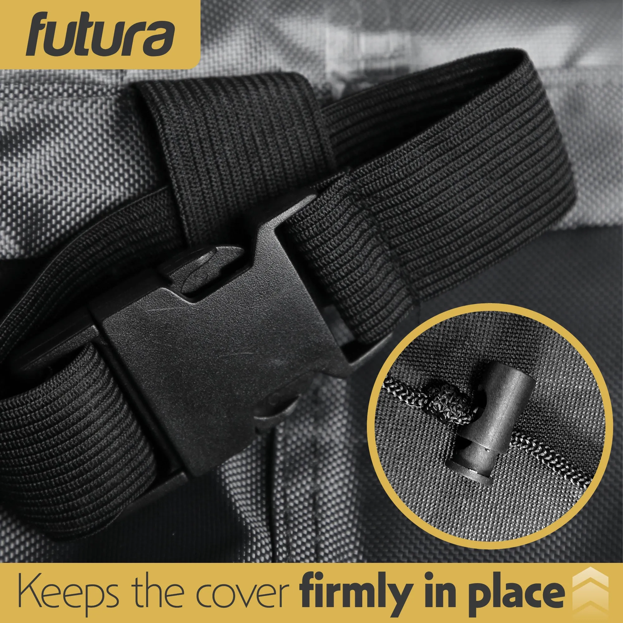 Futura Garden Furniture Cover Weatherproof 150 x 150 x 75cm Square Heavy Duty Rip Resistant Oxford Fabric