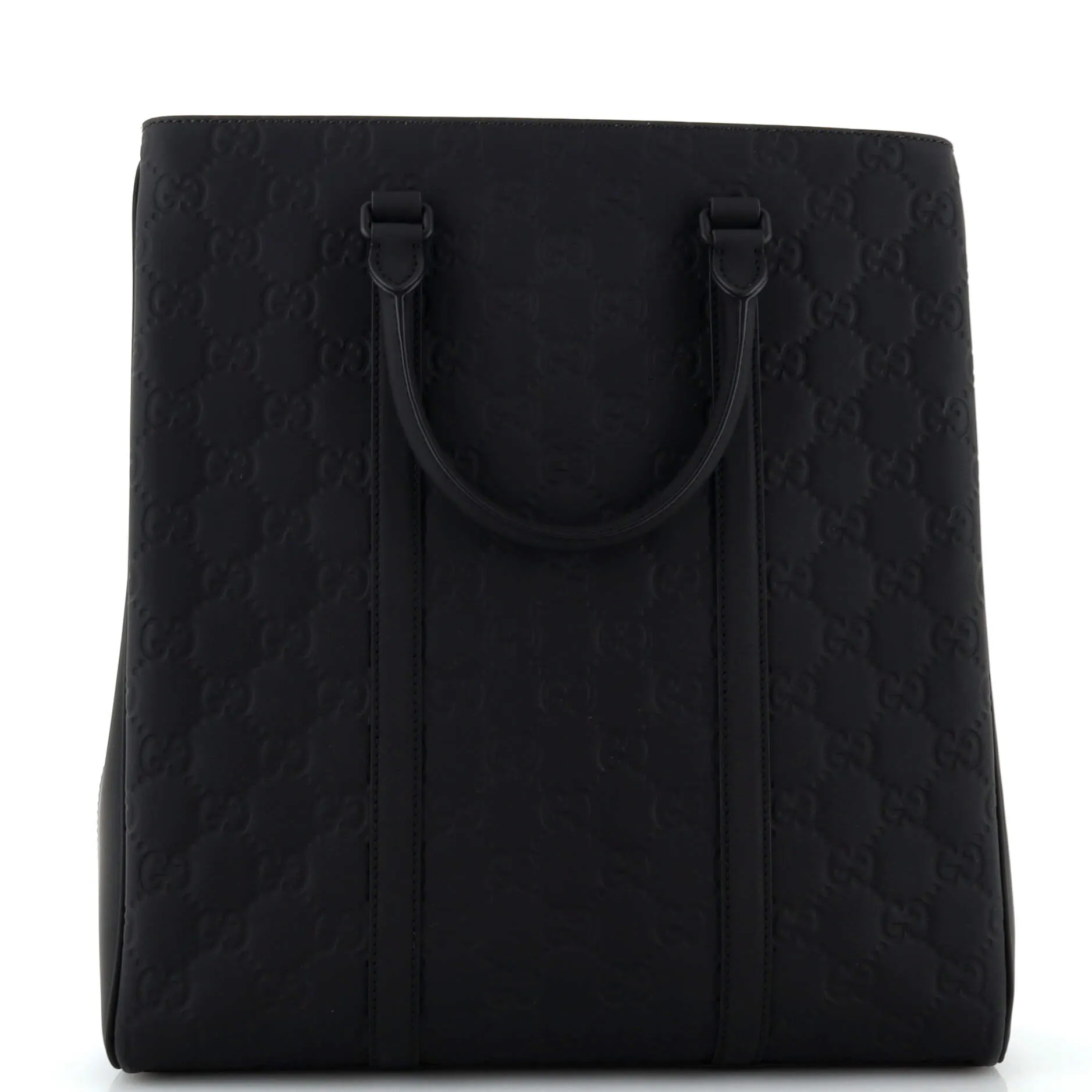 GUCCI Convertible Tote GG Rubber Effect Leather Tall