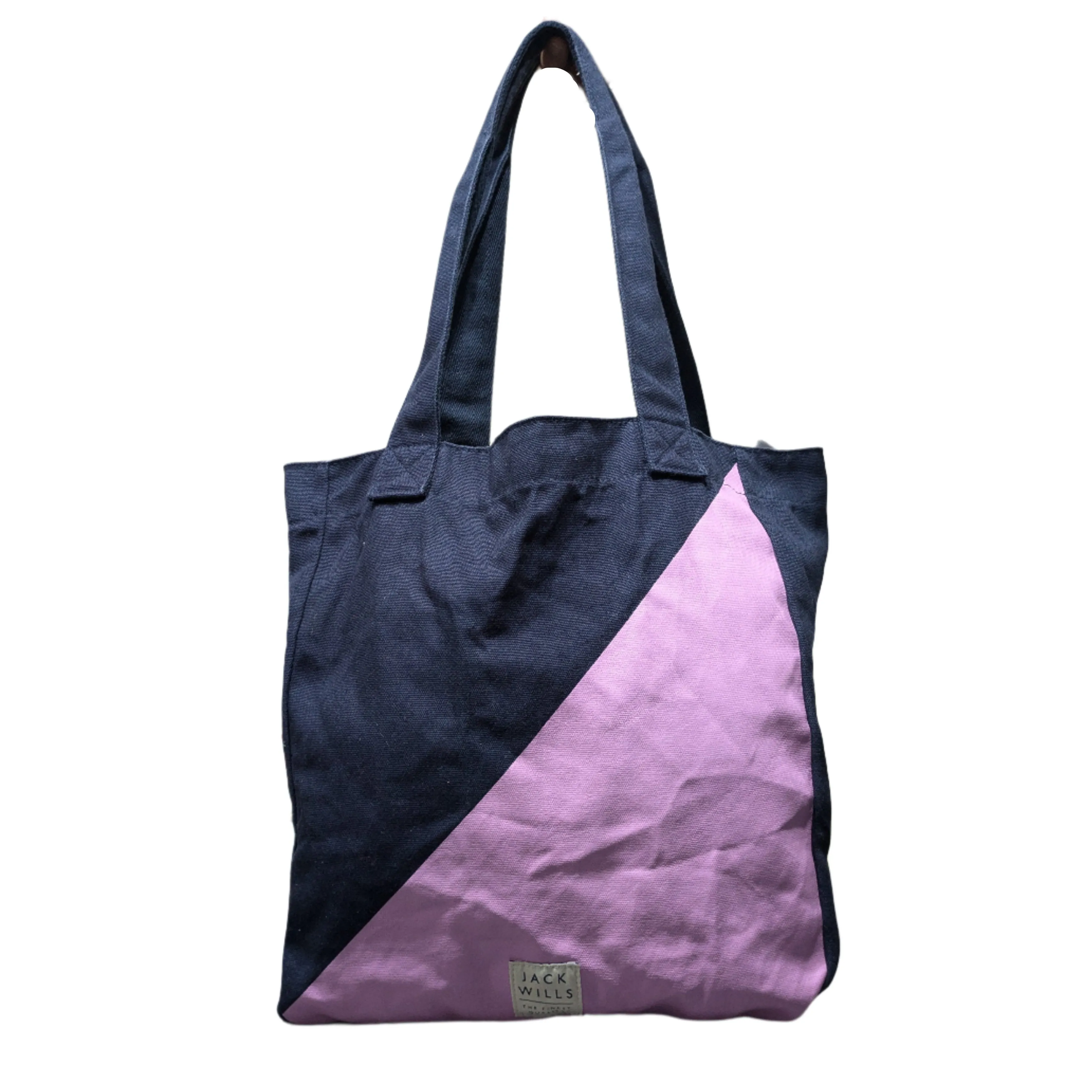 Jack Wills Navy Blue and Pink Tote Shoulder Bag