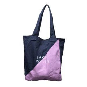 Jack Wills Navy Blue and Pink Tote Shoulder Bag